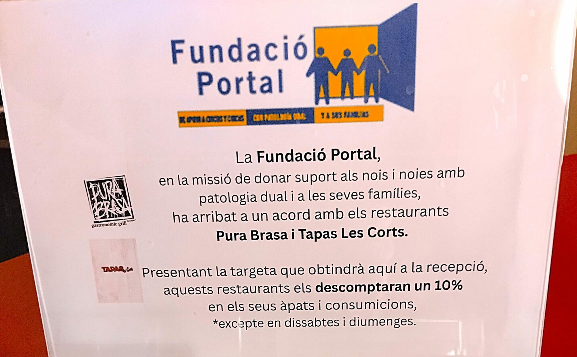 Descomptes, Pura Brasa, Tapas Les Corts, Famílies, Fundació Portal, Amalgama7